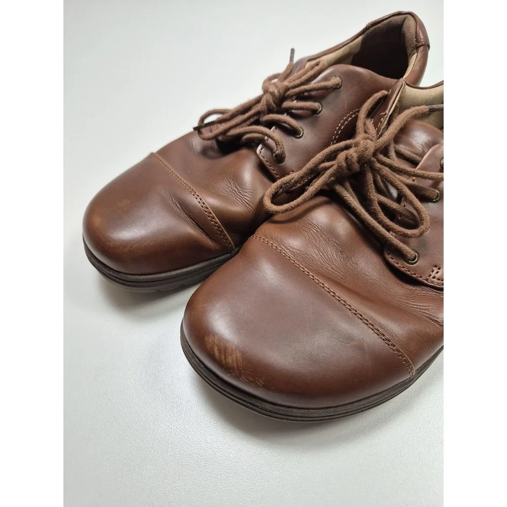 Lems Shoes Mens Size 10.5 Brown Leather Nine2Five Mocha Derby Dress Comfort